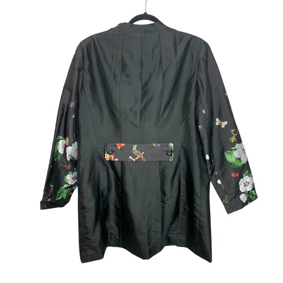 GRAMERCY ATELIER NY Silk Crosby Jacket in Custom Printed Black Butterfly Effect - Picture 3 of 9